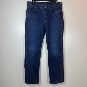 Levis 514‎ Straight Fit Jeans Mens 34x32 Actual L29 Dark Wash Blue Denim
